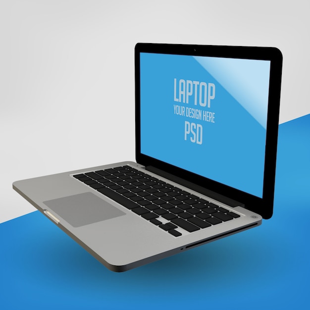 Premium PSD | Floating Laptop Mockup Laptop