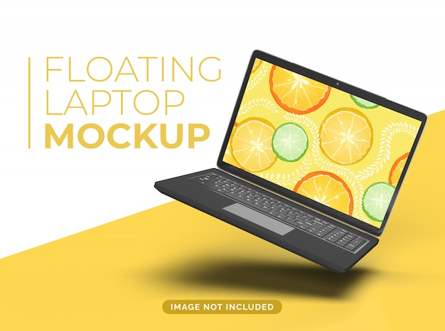 Premium PSD | Floating laptop mockup