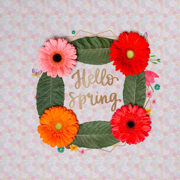 Download Floral frame mockup for spring | Free PSD File