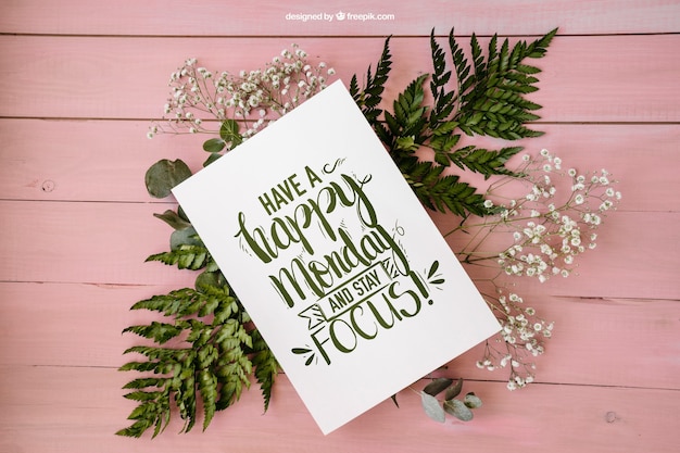 Download Floral greeting mockup PSD file | Free Download