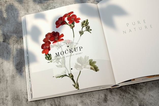 Download Floral magazine mockup with blank space | Free PSD File