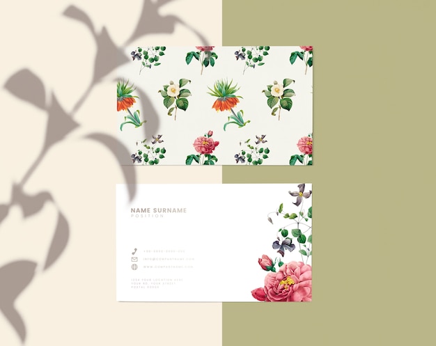 花の名刺デザイン 無料のpsdファイル