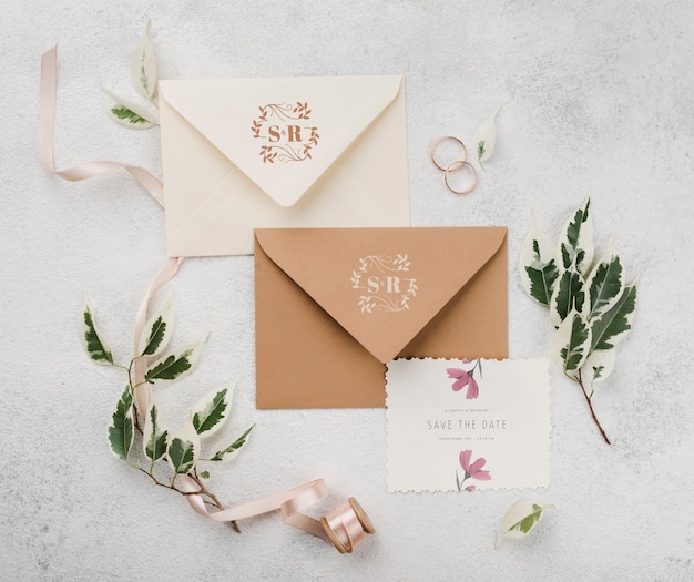 Download Floral wedding concept mock-up | Free PSD File