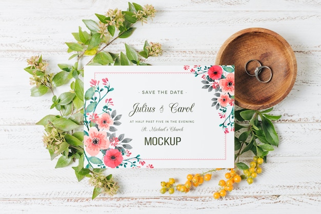 Download Free Psd Floral Wedding Concept Mock Up