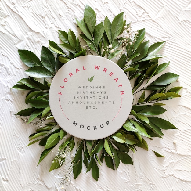 Download Floral wreath mockup | Premium PSD File