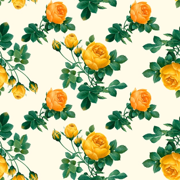 Download Free PSD | Floral yellow pattern