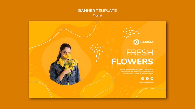 Florist Concept Banner Template Free PSD File