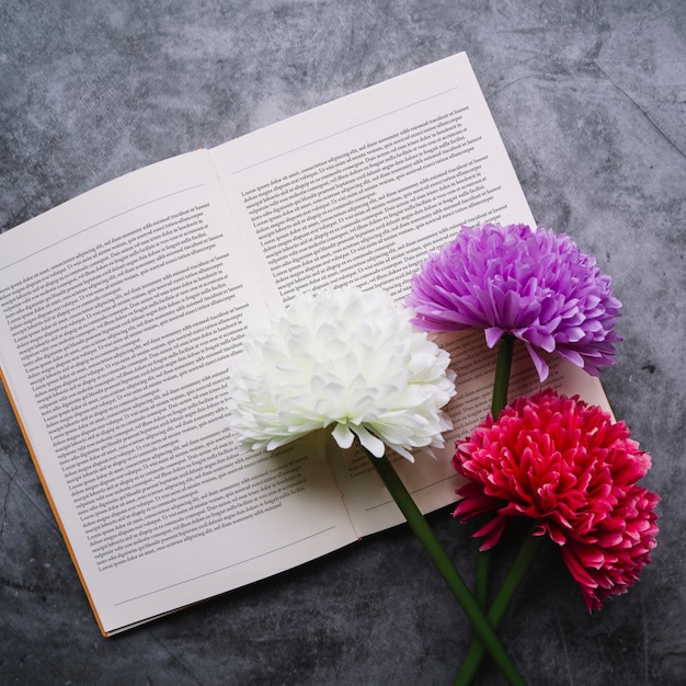 Download Flowers on open book mockup PSD file | Free Download