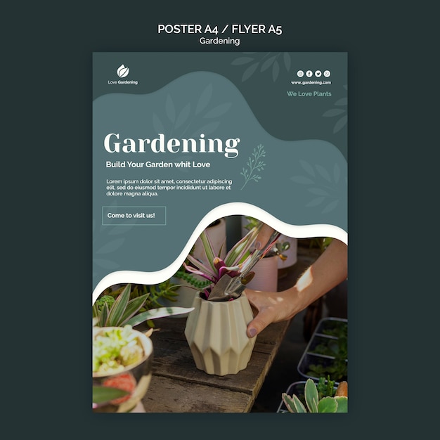 Free PSD | Flyer for gardening