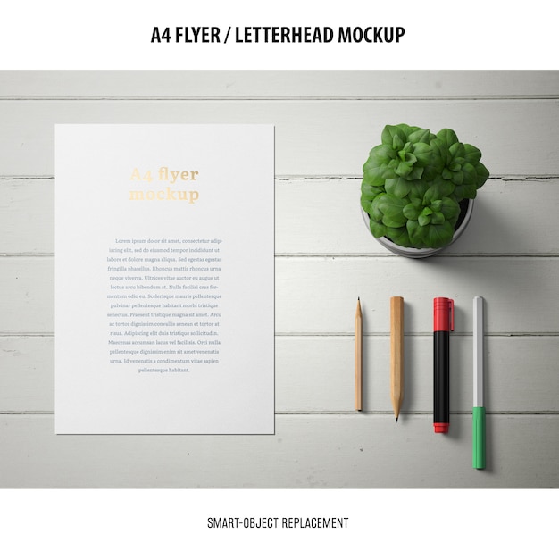 Download Flyer or letterhead mockup PSD file | Free Download