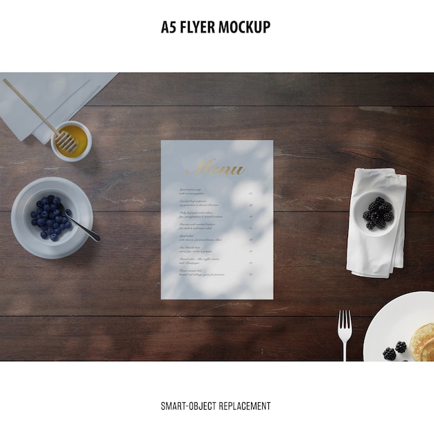 Download Free Psd Flyer Mockup In A Desktop