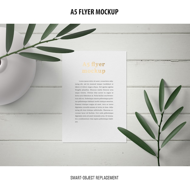 Download Free Psd Flyer Mockup In A Desktop