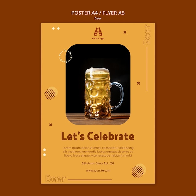 Free PSD Flyer template for fresh beer