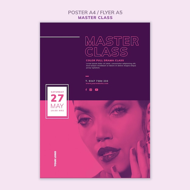 Free Psd Flyer Template For Masterclass