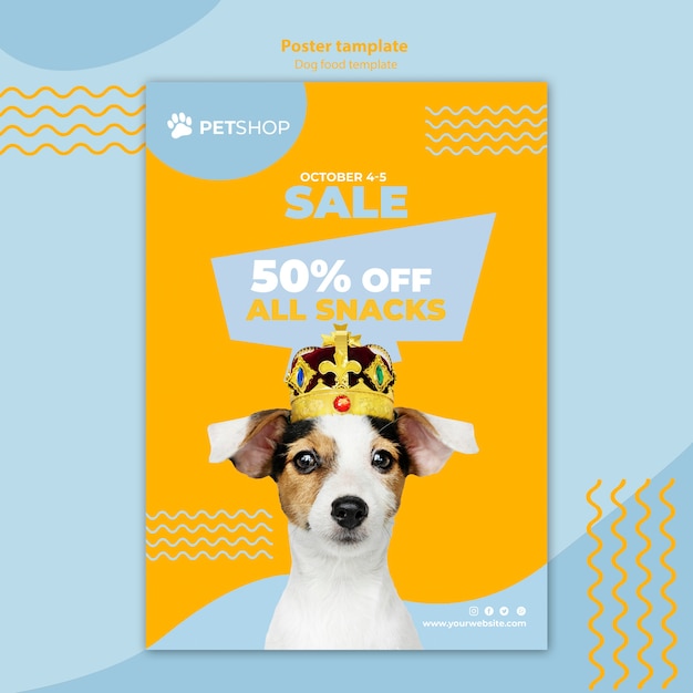 Free PSD Flyer template with food dog sale