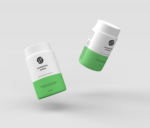 Download Flying 3d bottle mockup | Premium PSD File