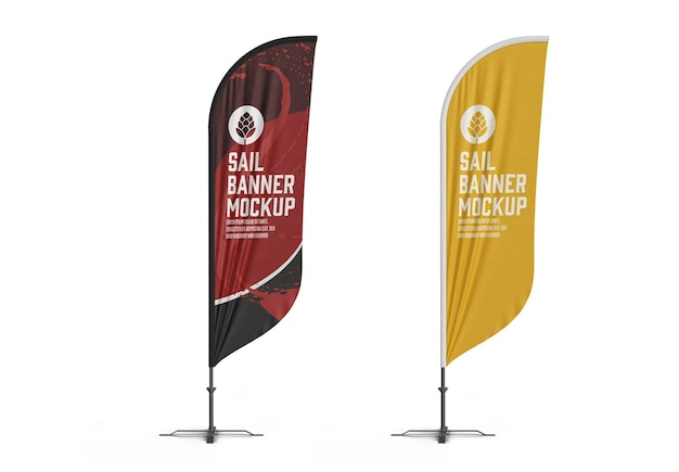 Premium PSD | Flying banner mockup