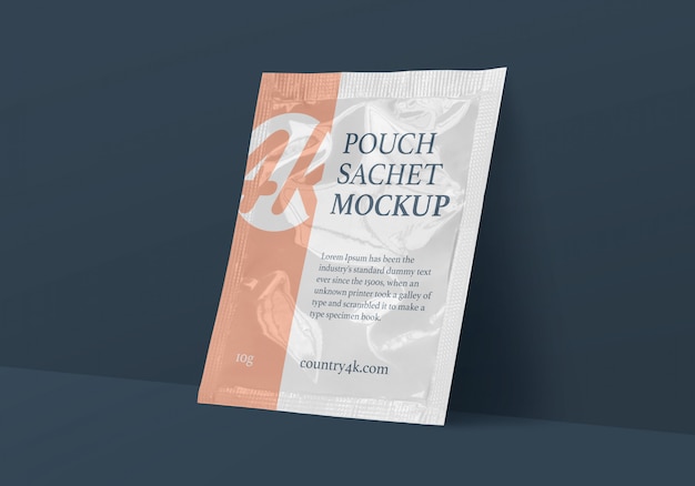 Download Foil tea sachet pouch mockup | Premium PSD File