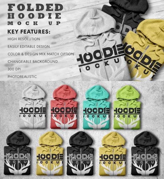 Download Folded hoodie mock up PSD file | Free Download