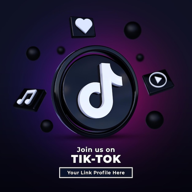 Tik Tok Logo 3D