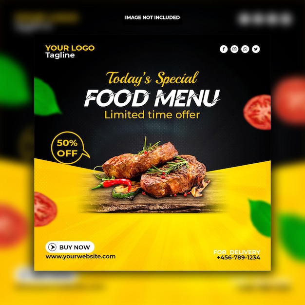 Premium PSD | Food facebook post design template with food sale