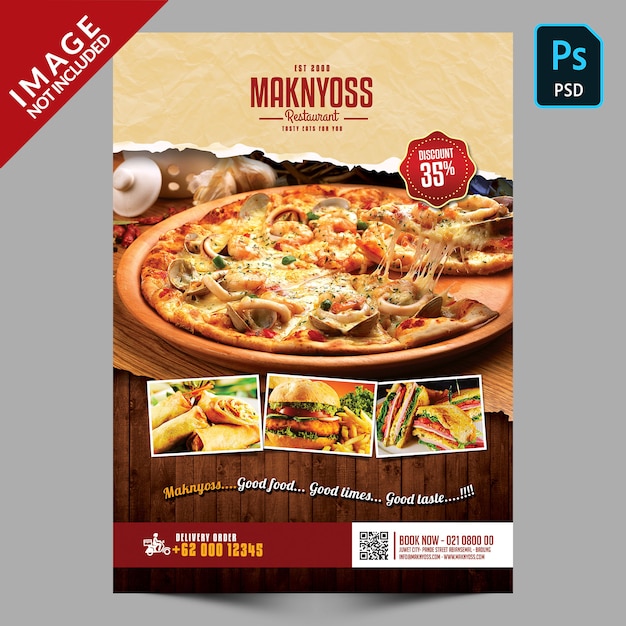 Premium Psd Food Flyer Promotion For Restaurant