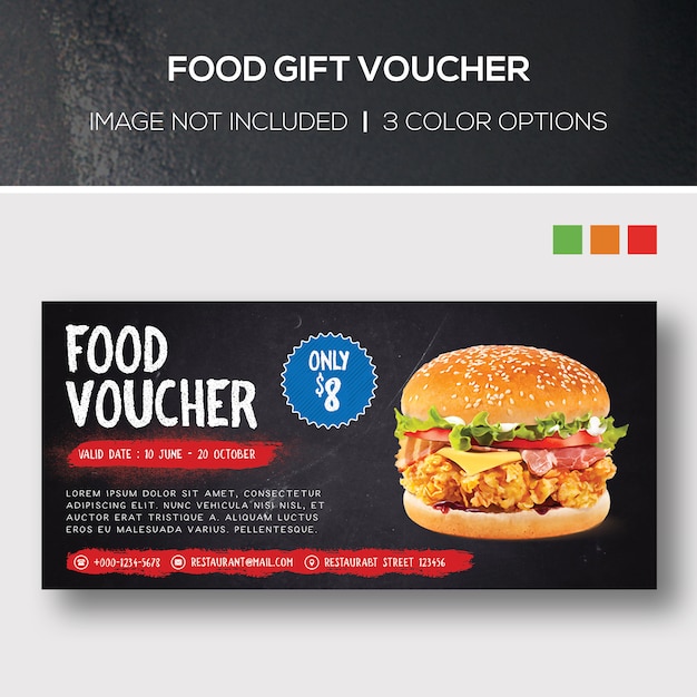 Food Gift Voucher Psd File Premium Download