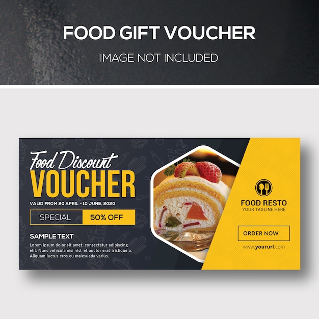 Food gift voucher PSD file | Premium Download