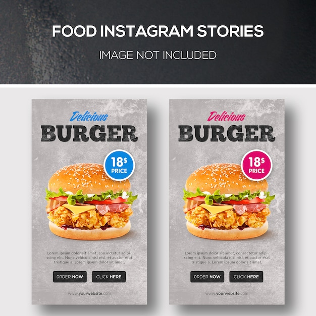 Download Food instagram stories PSD file | Premium Download