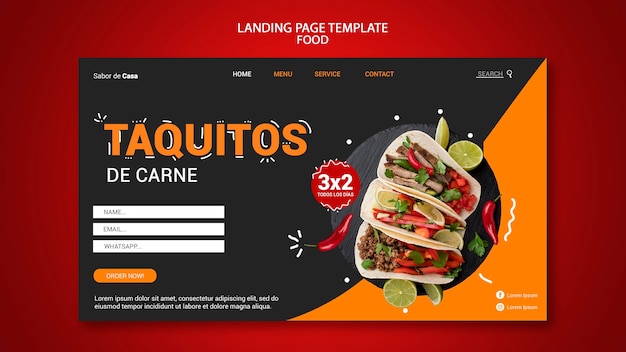 Premium Psd Food Landing Page Template Design