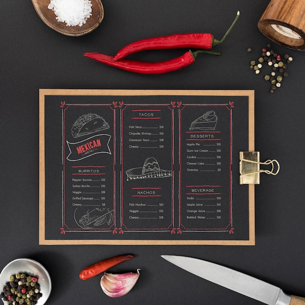 Download Free PSD | Food menu concept mock-up