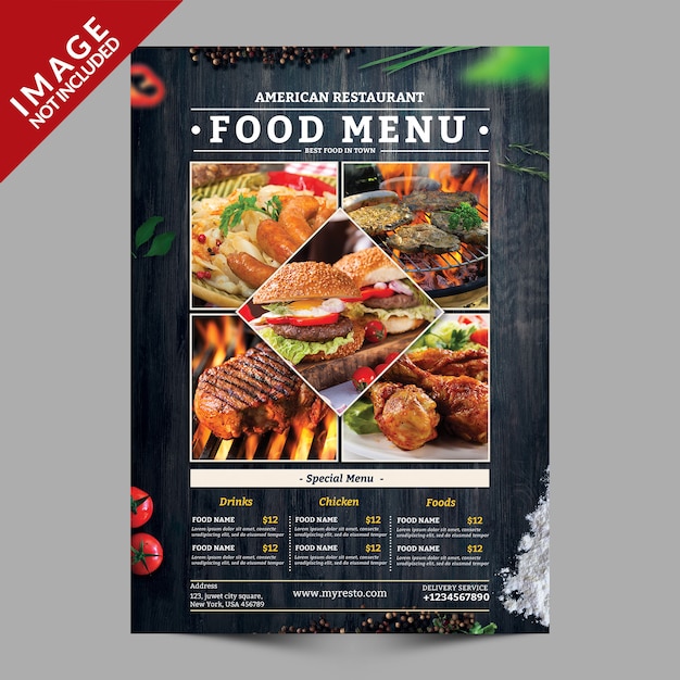 Download Food menu flyer mockup | Premium PSD File