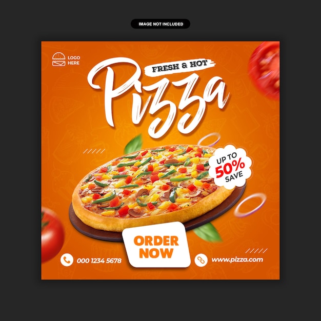 Premium Psd Food Menu And Restaurant Pizza Social Media Post Template Premium Psd