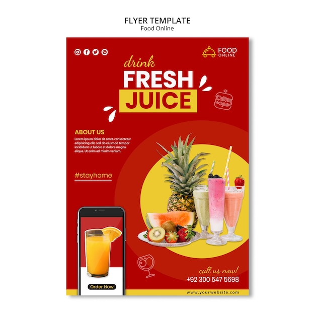 Download Free PSD | Food online concept flyer mock-up