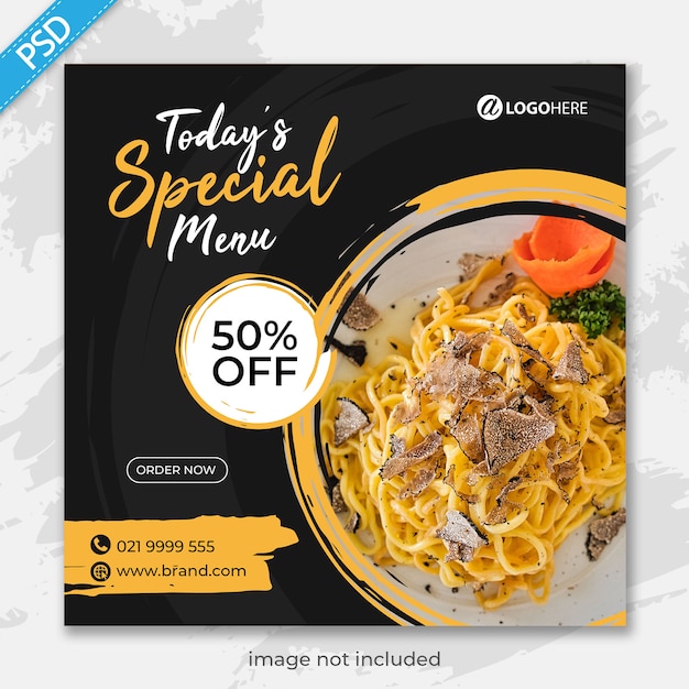 Food restaurant for social media instagram post banner template premium Premium Psd