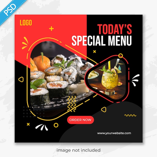 Food restaurant for social media instagram post banner template premium Premium Psd