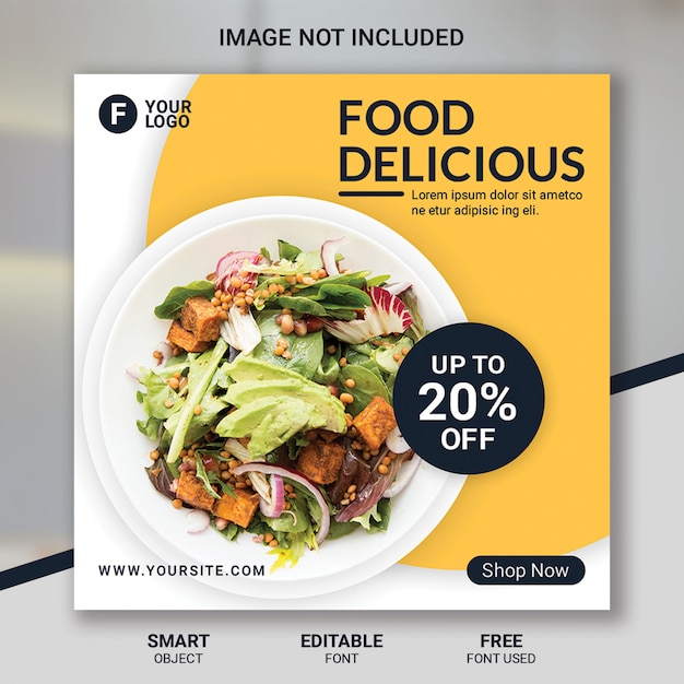 Premium PSD | Food restaurant social media template