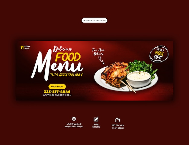 Premium PSD | Food sales menu for web banner template