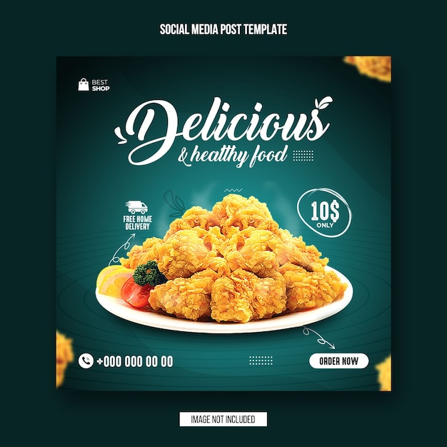 Premium PSD | Food social media post and instagram banner design template