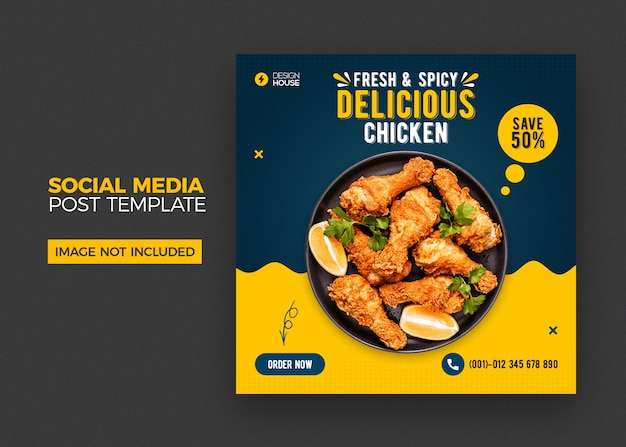 Food social media post template Premium Psd