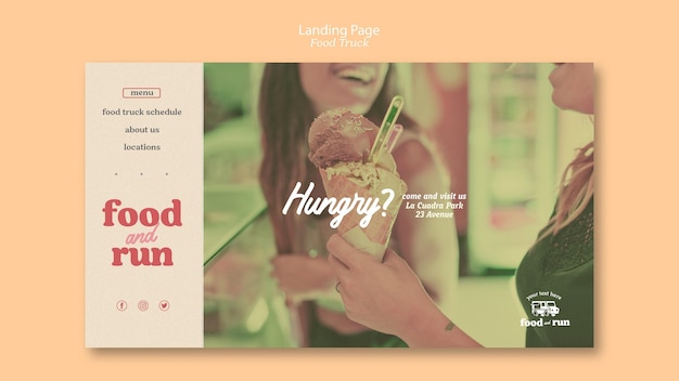 Download Food truck landing page template | Free PSD File