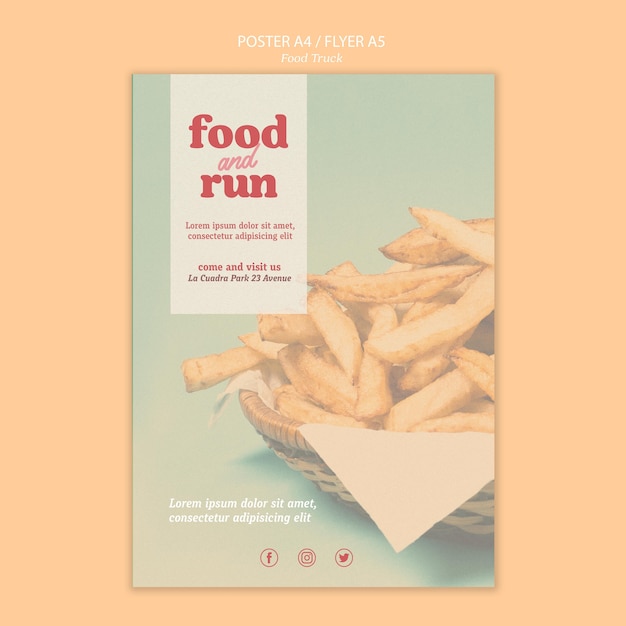 Download Food truck poster template | Free PSD File