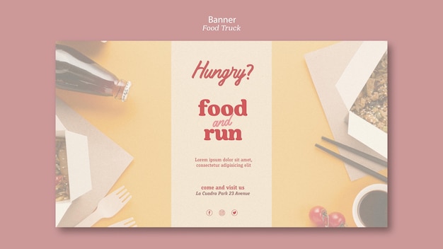 Download Food truck template banner | Free PSD File