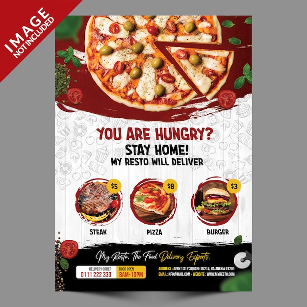 Foods delivery promotion template Premium Psd
