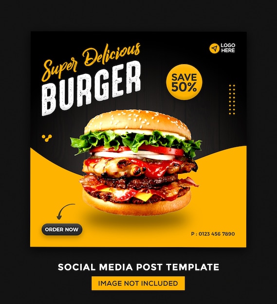 Premium PSD | Foods social media and instagram post desgin template