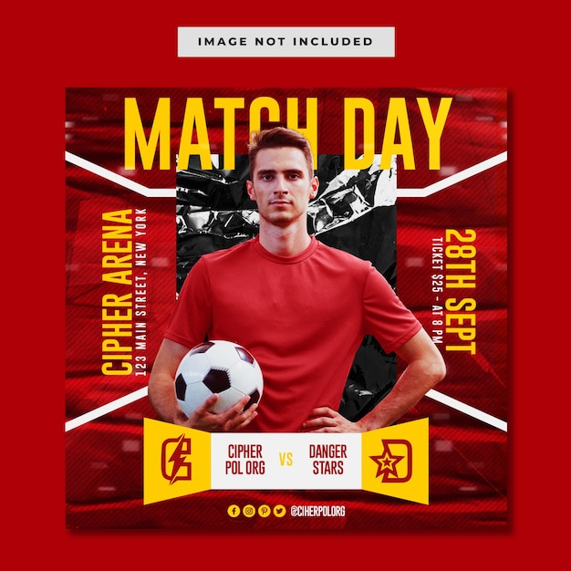  Football matchday social media instagram post template Premium Psd