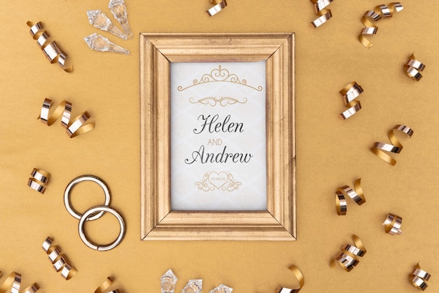 Frame and engagement ring  collection Free  PSD  File
