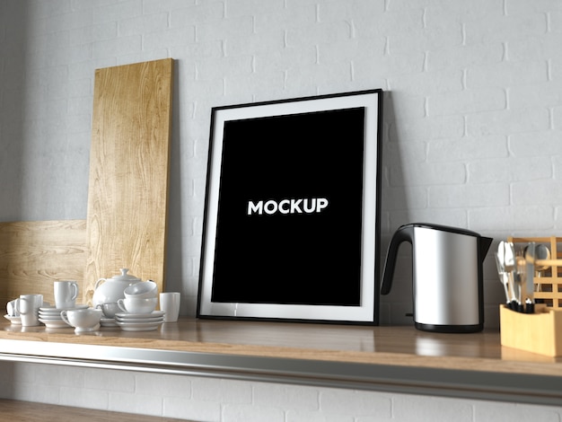 Download Frame in a kitchen mock up design PSD file | Free Download
