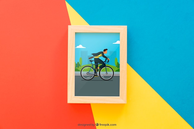 Download Frame mock up on colorful background PSD file | Free Download