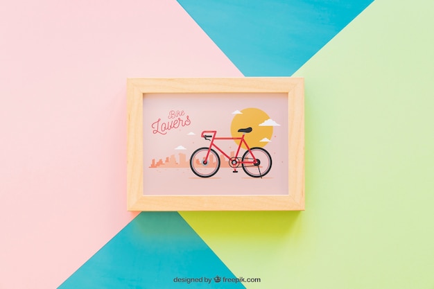 Download Frame mockup on colorful background PSD file | Free Download